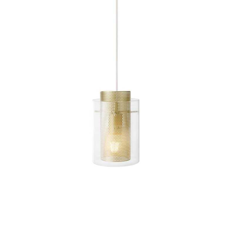 Simple pendant BIAIS metal E27 LED in gold color