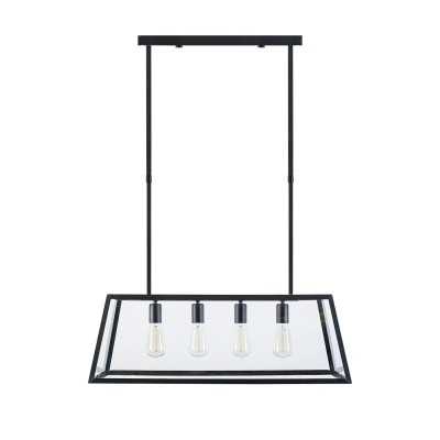 Multiple pendant light MONAS made of iron with E27 LED in black color