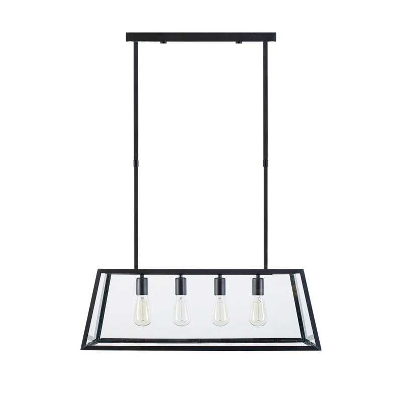 Multiple pendant light MONAS made of iron with E27 LED in black color