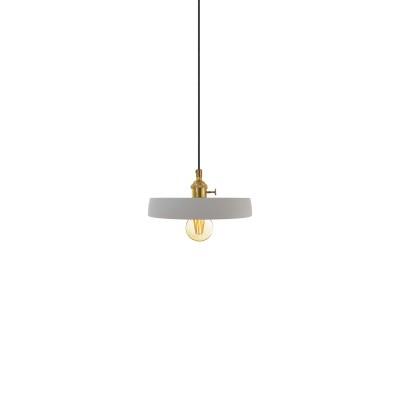 TRONC simple pendant light in cement with E27 LED in cement color