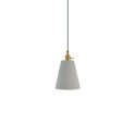 MACOU simple pendant lamp in cement color with E27 LED bulb