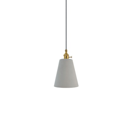 MACOU simple pendant lamp in cement color with E27 LED bulb