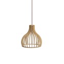 TORCY simple pendant light in wood with E27 LED wood color