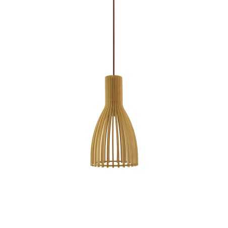 Simple pendant light POIXE wood E27 LED