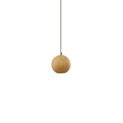 Simple pendant lamp made of wood in GU10 wood color.