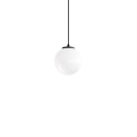 Simple pendant lamp MUSSOT made of thermoplastic with E27 LED in white color.