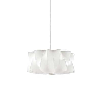 Simple pendant lamp made of VINLY resin polymer with E27 LED in white color.
