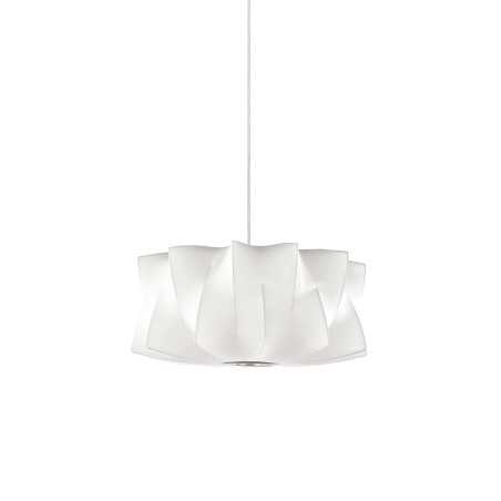 Simple pendant lamp made of VINLY resin polymer with E27 LED in white color.