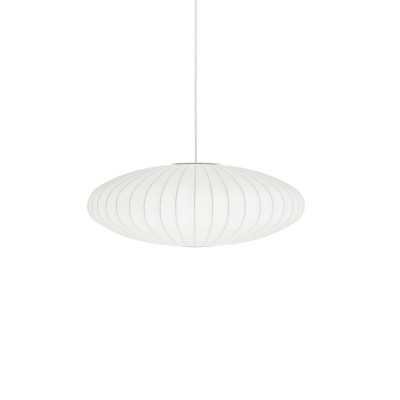 Simple pendant lamp made of resin polymer in walnut color, with E27 LED light in white.
