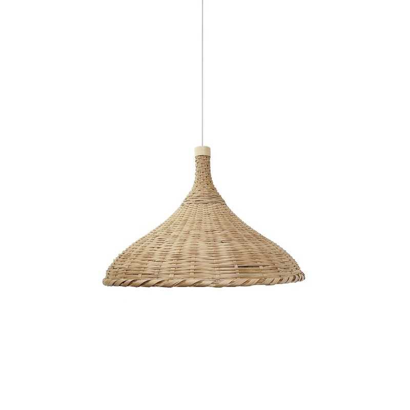 Simple pendant light GOUDOU rattan E27 LED wood color