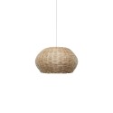 Simple pendant light VEIGY rattan E27 LED in wood color