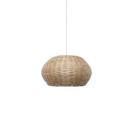 Simple pendant light VEIGY rattan E27 LED in wood color