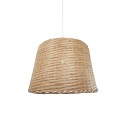 Simple pendant lamp OSSAT rattan E27 LED in wood color