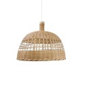 ORNEX rattan E27 LED wooden color simple pendant