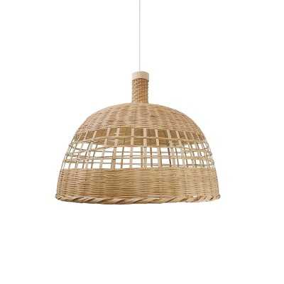 ORNEX rattan E27 LED wooden color simple pendant