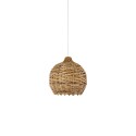 Simple pendant light HERMY rattan E27 LED in wood color