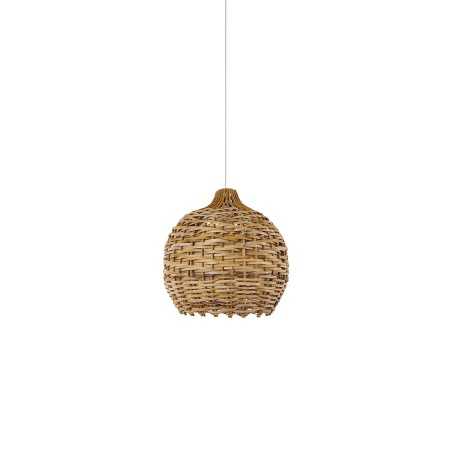 Simple pendant light HERMY rattan E27 LED in wood color