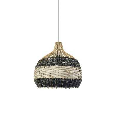 BALME rattan E27 LED black color simple pendant