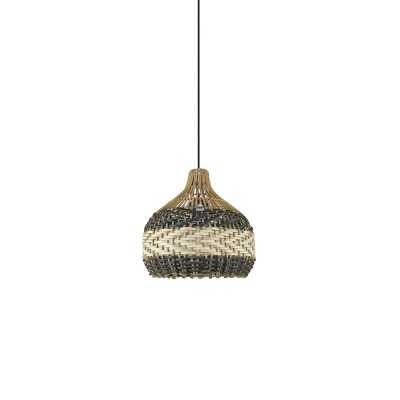 DORVAL rattan E27 LED black color simple pendant