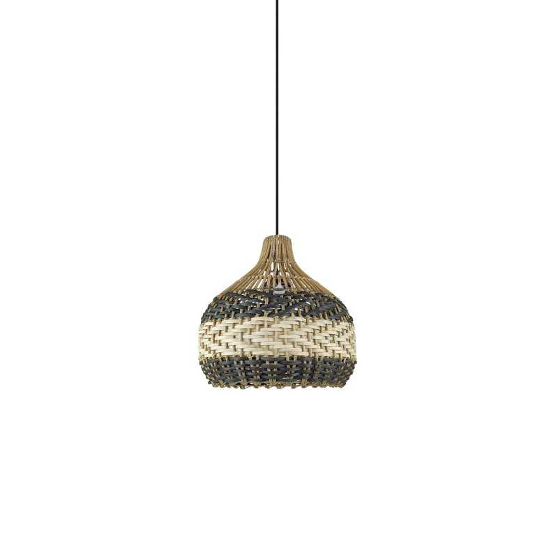 DORVAL rattan E27 LED black color simple pendant