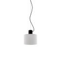Simple pendant light MERCY in black metal with E27 LED bulb