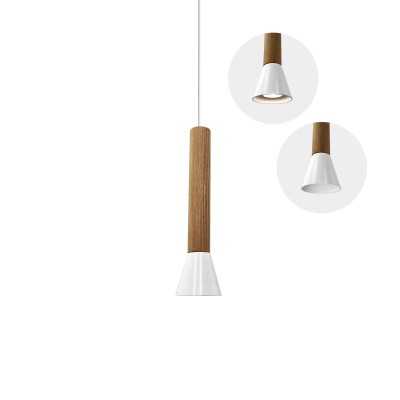 Simple pendant light RAZOU in white wood with GU10 fitting