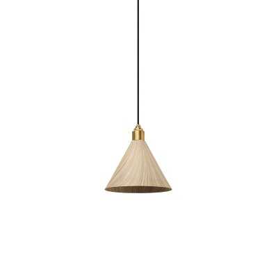 Simple pendant light JEAUX metal E27 LED in wood color