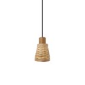 Simple pendant light OUSSY in wood with E27 LED in wood color
