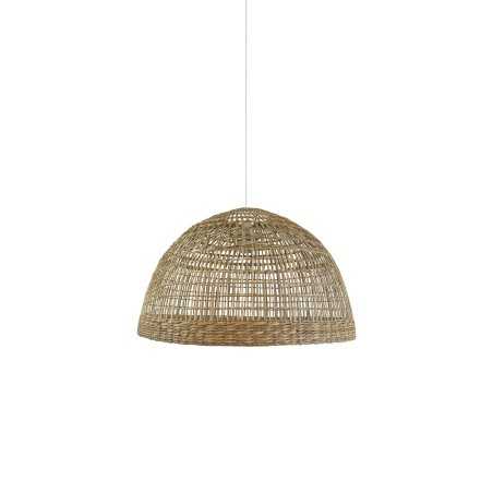 Simple pendant lamp BONIN hemp E27 LED in wood color