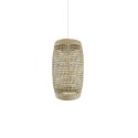 Simple pendant lamp HUARD made of hemp with E27 LED in wood color