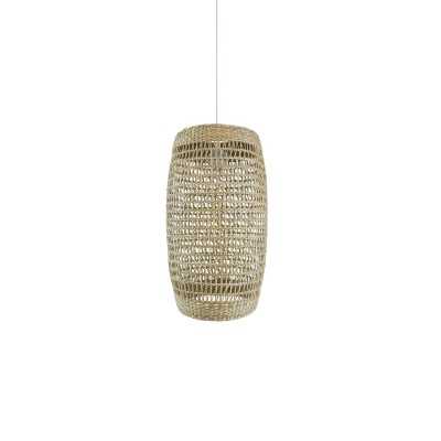 Simple pendant lamp HUARD made of hemp with E27 LED in wood color