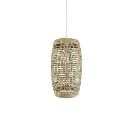 Simple pendant lamp HUARD made of hemp with E27 LED in wood color