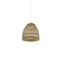 Simple pendant lamp GOULIER hemp E27 LED wood color