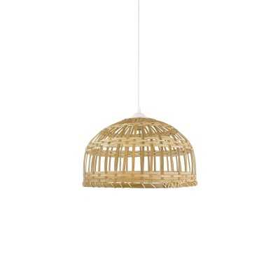 Simple pendant lamp MEARD bamboo E27 LED in wood color