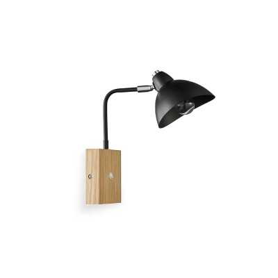 Wall lamp CRANN made of wood with E27 LED in black color
