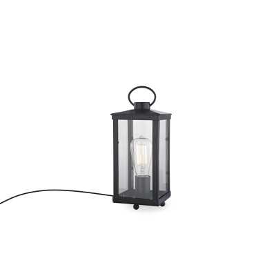 PICAT table lamp, iron, E27 LED, black color