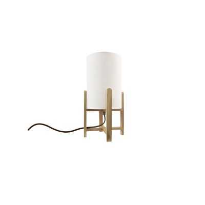 DORNON wooden table lamp with E27 LED in white color