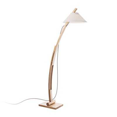 LUGON wooden floor lamp E27 LED wood color