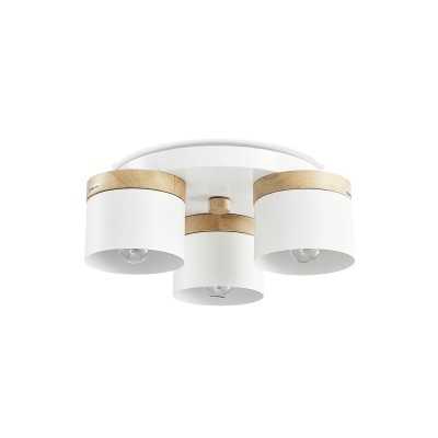 YMERAY wooden ceiling light fixture with E27 LED in white color
