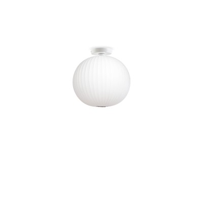 Simple pendant lamp WAVRIN made of resin polymer E27 LED in white color