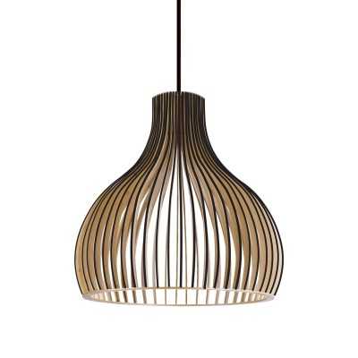 Simple pendant light NUITS wood E27 LED