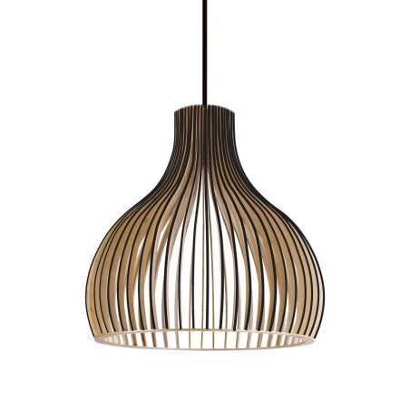 Simple pendant light NUITS wood E27 LED