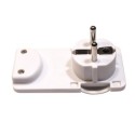 White extra-flat plug socket for behind furniture