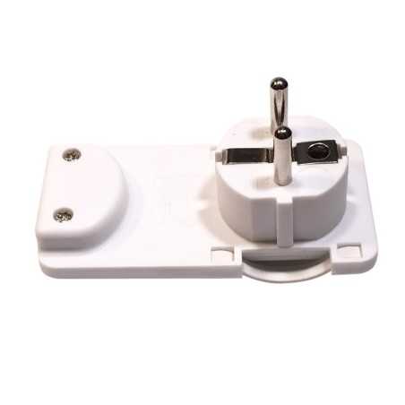 White extra-flat plug socket for behind furniture