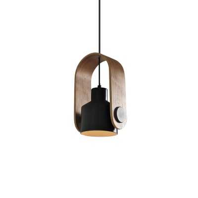 Simple pendant light GLAND wood E27 LED colors
