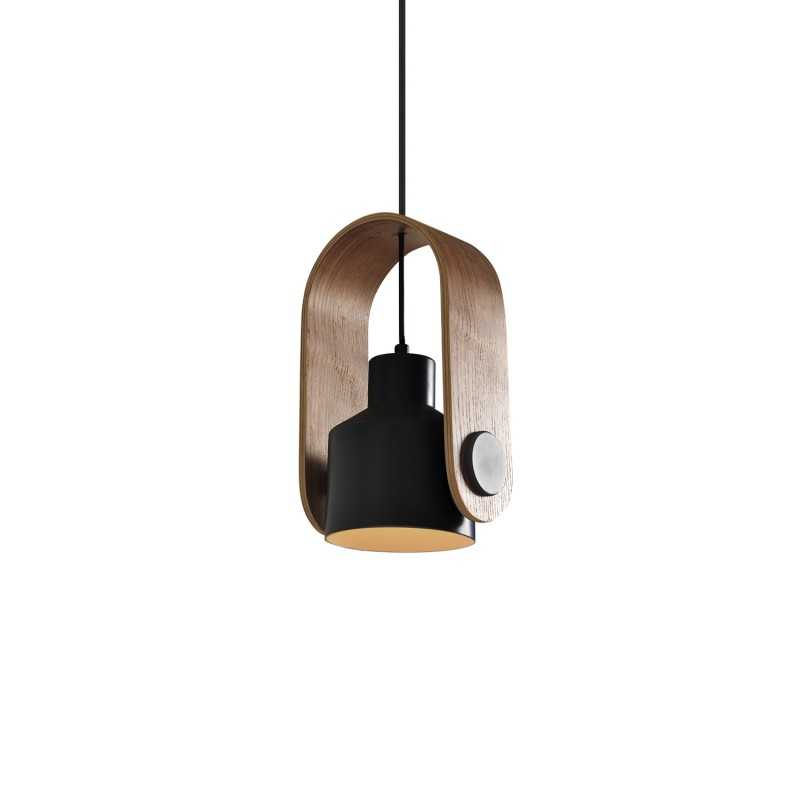 Simple pendant light GLAND wood E27 LED colors