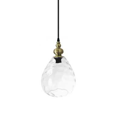 Simple pendant light with POLIG crystal and E27 LED in different colors.