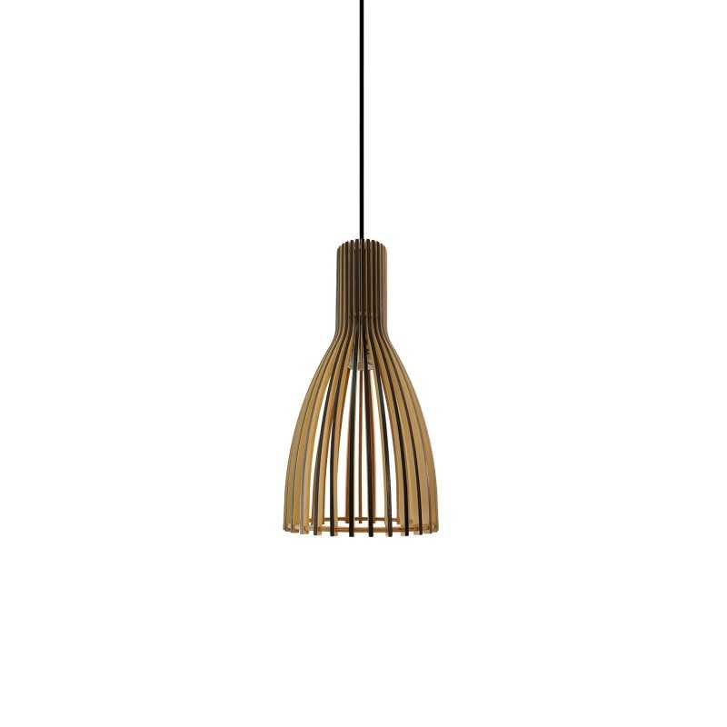 Simple pendant light POIXE wood E27 LED