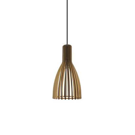 Simple pendant light POIXE wood E27 LED