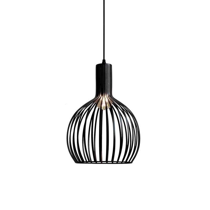 Simple pendant light MANNE iron E27 LED in black color
